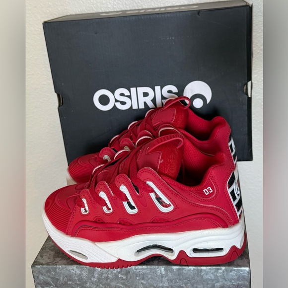 Osiris D3 2001 Red/Rizing/Sun Skate Shoes NWT, Youth Size 3 - Picture 1 of 10